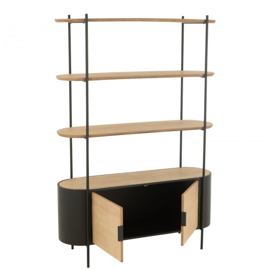 J Line Scaffale Uvy Ferro Naturale Nero Estantería Uvy Plancha Natural Negro.