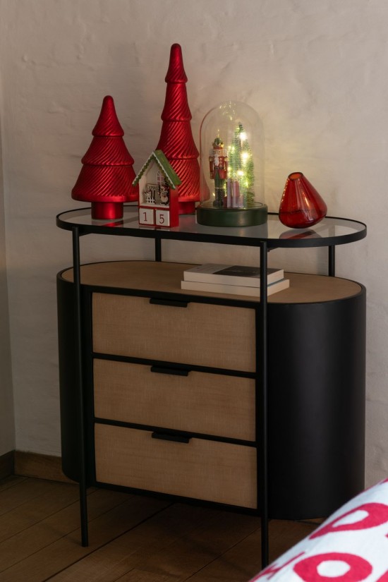 JLine J Line Kast Avy Ijzer Naturel Zwart L80xB36xH80 cm buffetten dressoirs dressoirkasten buffetkasten commodes commodekaste.