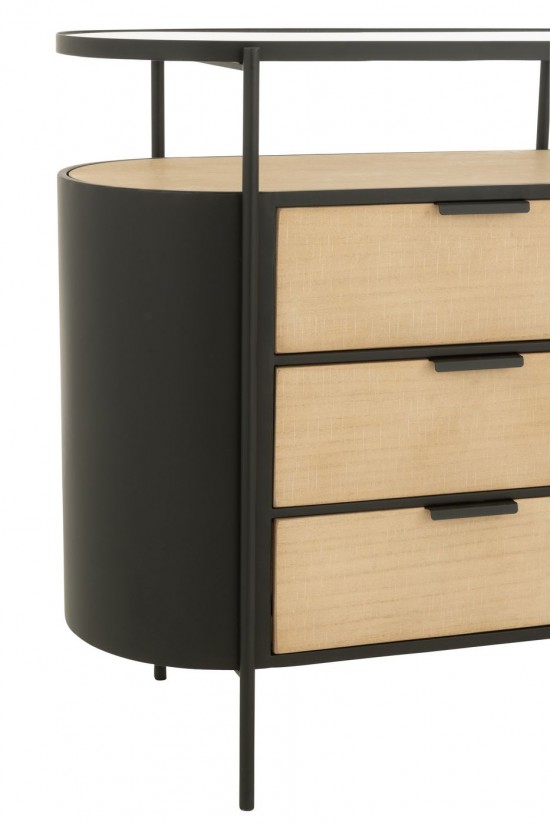 J Line Cabinet Avy Iron Natural Black closets.
