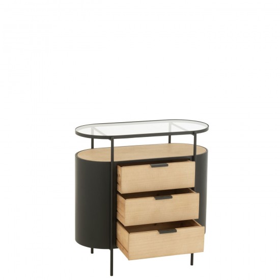 J Line Armadietto Avy Ferro Naturale Nero Muebles Avy Plancha Natural Negro.