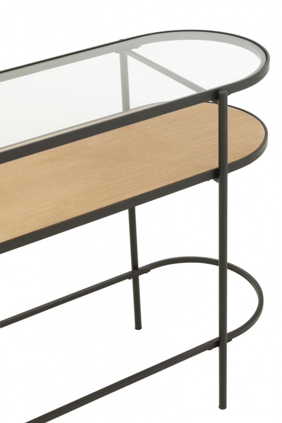 J Line Console Iron Natural Black sidetables.