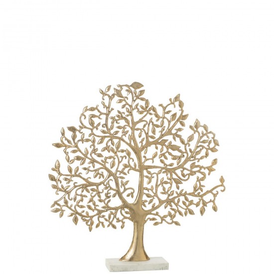 J Line Boom Leaf Aluminium Goudkleurig Large L76xB13xH83 cm kerstbomen JO57602.