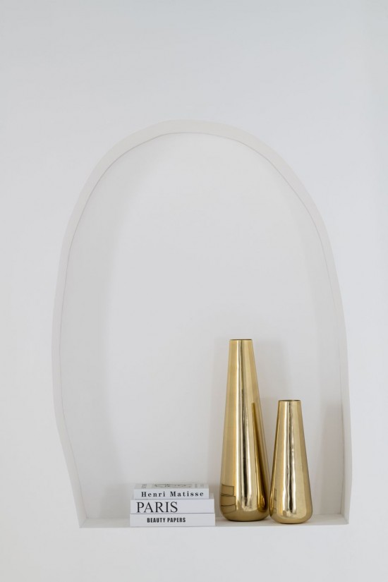 J Line Vaso Da Terra Alluminio Oro Rosa Small Jarrón Aluminio Oro Rosa Small.