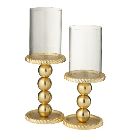 J Line Porte bougies Porte bougies Jolipa Chandelier Aluminium Doré Large.