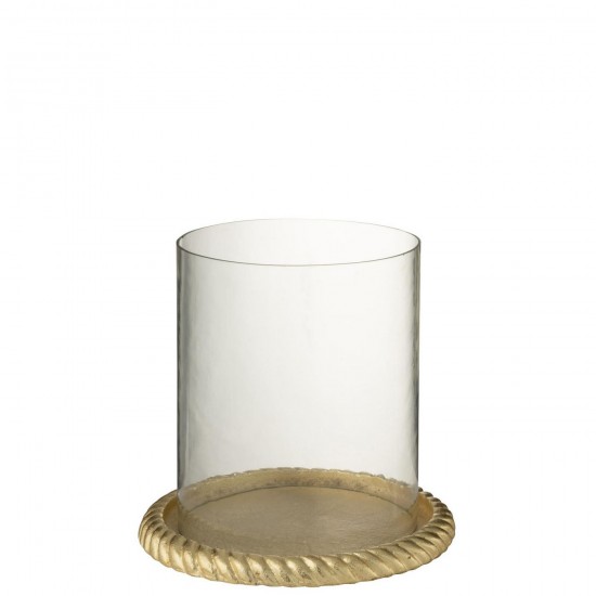 J Line Kaarshouder Aluminium Goudkleurig L24xB24xH22 cm kaarshouders JO57619.