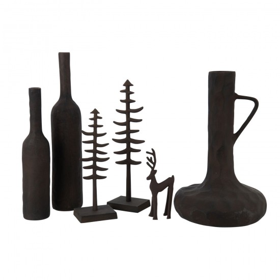 J Line arbres sapins de noel sur pied Jolipa Sapin De Noël Aluminium Marron Foncé Large.