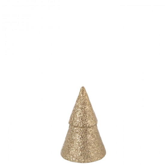 J Line Kerstboom Aluminium Goudkleurig Large L10xB10xH17 cm kerstbomen JO57653.