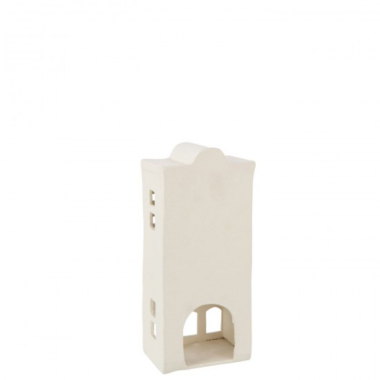 Jline Theelichthouder Aluminium Wit.