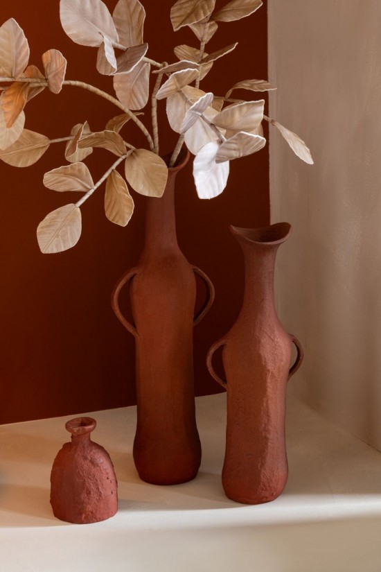 J Line Vaso Alluminio Terracotta Large Jarrón Aluminio Terracota Large.