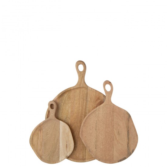 Jline Snijplank Rond Mangohout Naturel Large.