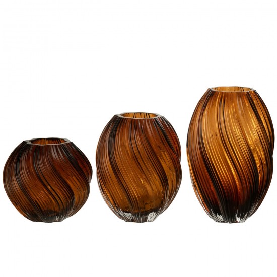 J Line vases Jolipa Vase Carol Verre Marron Large.