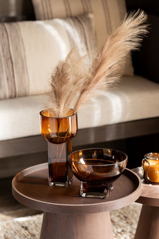 J Line Vaso Carol Vetro Marrone Medium Jarrón Carol Vidrio Marrón Medium.