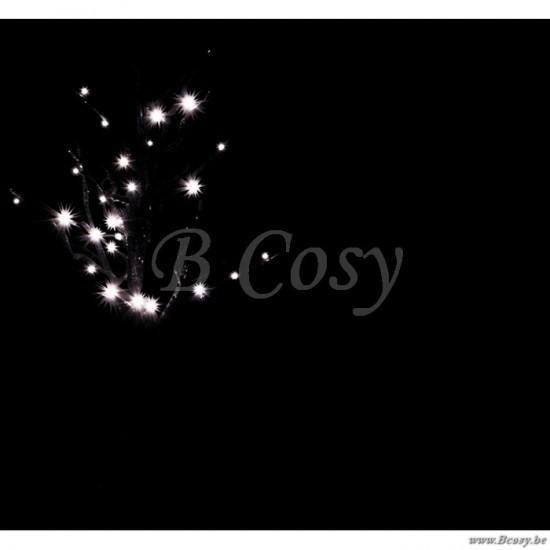 arbres sapins de noel sur pied Jolipa Jline Arbre Nu 30 Leds Blanc Chaud Adaptateur Fil De 3M Paillettes Noir Small 90Cm