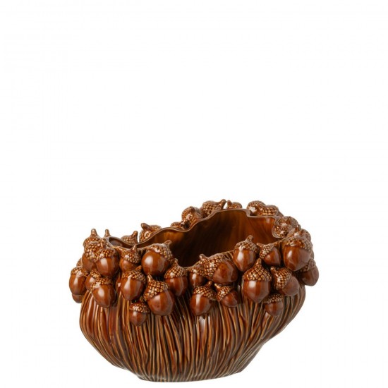 J Line Vaas Breed Karpo Steengoed Bruin L37xB27xH25 cm grote vazen Grote vaas Hoge vazen Hoge vaas JO58082.