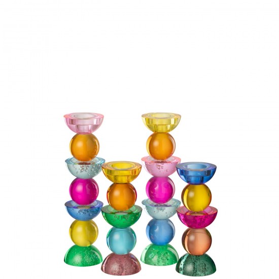 J Line chandeliers candélabres Jolipa Chandelier Verre Multicolore Large Assortiment De 2.