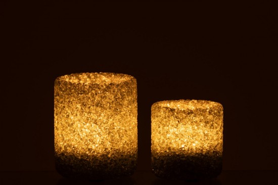 J Line photophores Jolipa Set De 2 Photophore Pierre Verre Vert Foncé.