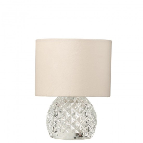 J Line Tafellamp Glas Led Transparant L17xB17xH23 cm Tafellampen Leeslichten Leeslampen Binnenverlichting JO58213.