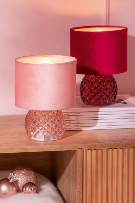 J Line Lampada Da Tavolo Vetro Led Rosa Chiaro Lámpara Vidrio Led Rosa Claro.