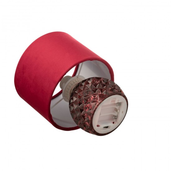 Jline Tafellamp Glas Led Bordeauxrood.