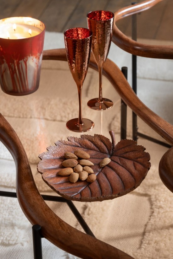 J Line Bicchiere Da Champagne Specchio Vetro Rame Copa De Champán Espejo Vidrio Cobre.