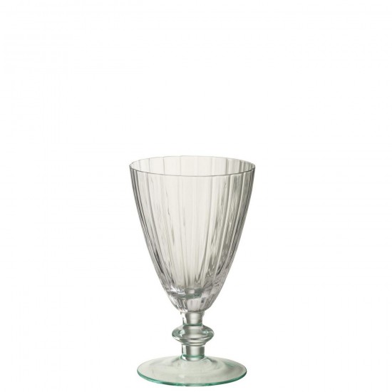 J Line Drinkglas Gestreept Glas Transparant Lichtgroen L9xB8xH15 cm drinkglas drinkglazen JO58348.