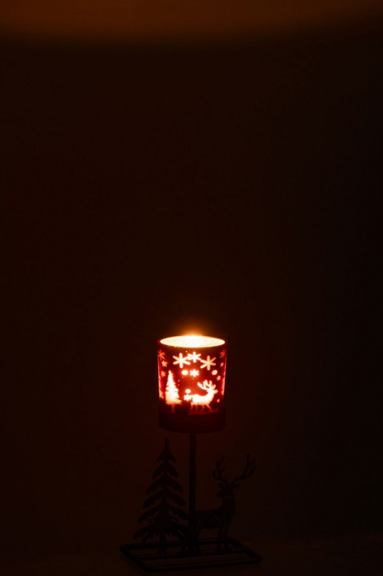 J Line photophores Jolipa Photophore Hiver Fer Rouille Marron.