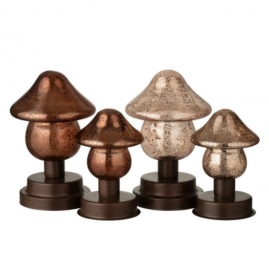 J Line Mushroom Led On Base Glass Brown Champagne Colored Large Assortment Of 2.