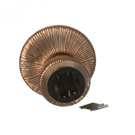 Jline Paddenstoel Led Gestreept Glas Bruin.