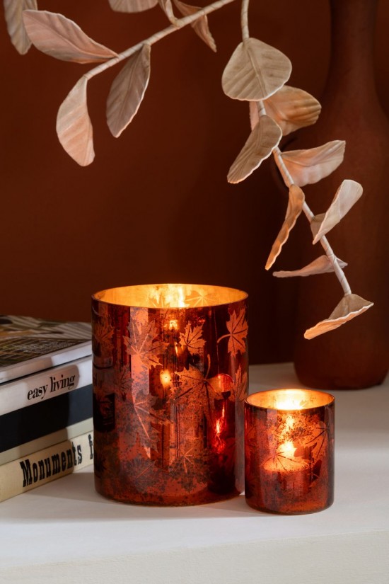 J Line Candeliere Vetro Ruggine Small Candelabro Vidrio Óxido Small.