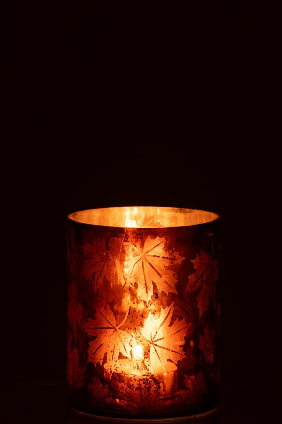 J Line Porte bougies Porte bougies Jolipa Chandelier Verre Rouille Large.