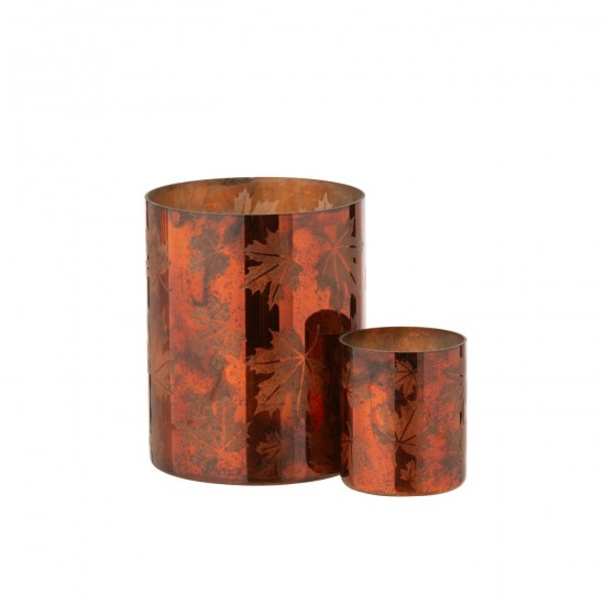 Jline Kaarshouder Glas Roestbruin Large.