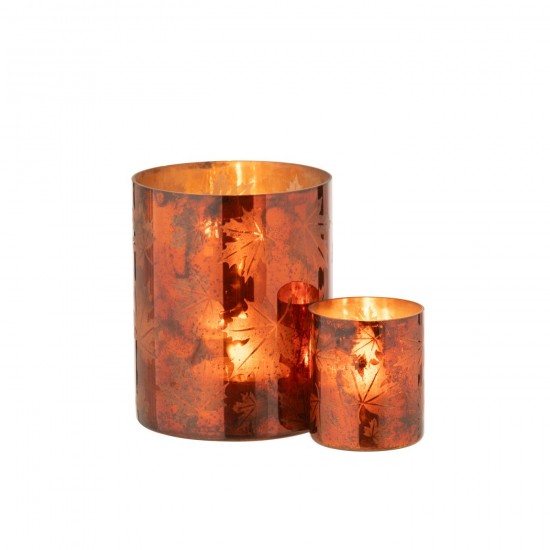 J Line Candle Holder Glass Rust Brown Large candle holders.