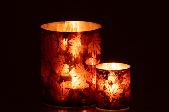 Jline Kerzenständer Glas Rostbraun Large Kerzenhalter.