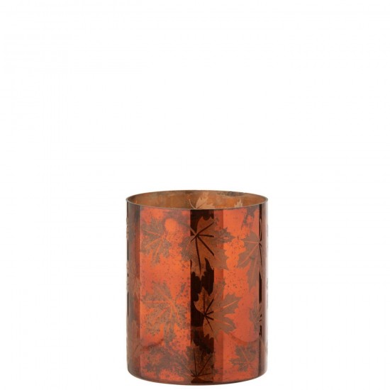 J Line Kaarshouder Glas Roestbruin Large L12xB12xH15 cm kaarshouders JO58582.
