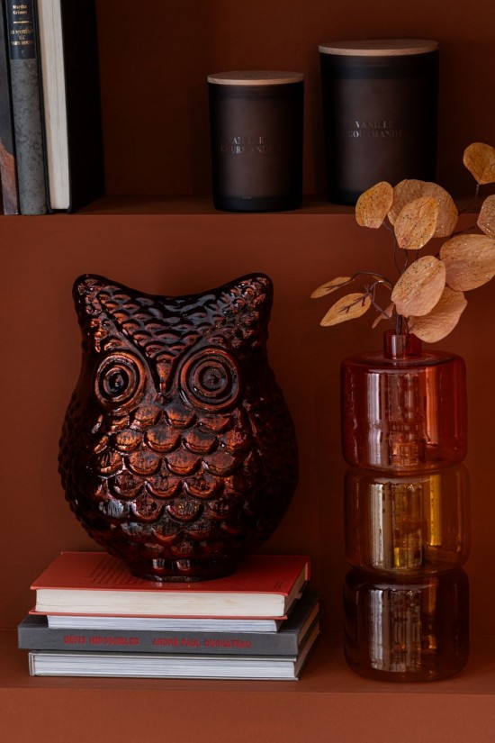 J Line Gufo Vetro Ruggine Búho Vidrio Óxido.