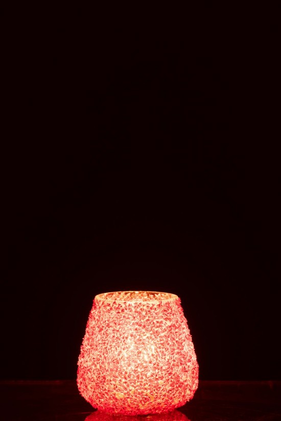 J Line photophores Jolipa Photophore Perles Verre Orange Foncé Small.