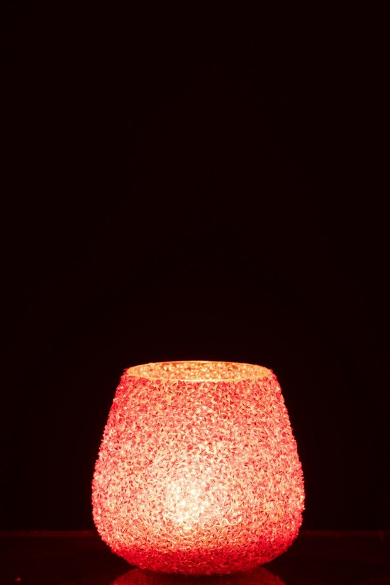 J Line Porte bougies Porte bougies Jolipa Chandelier Perles Verre Orange Foncé Medium.