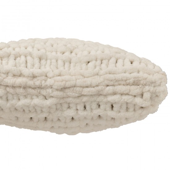 J Line coussins Jolipa Coussin Tricoté Polyester Blanc.