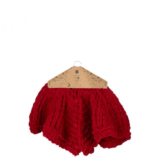 J Line arbres sapins de noel sur pied Jolipa Tapis De Sapin De Noël Tricoté Polyester Rouge Noël.