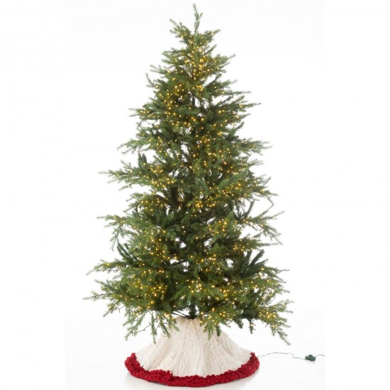 Jline Kerstboom Rok Gebreeën Polyester Wit Kerstrood.