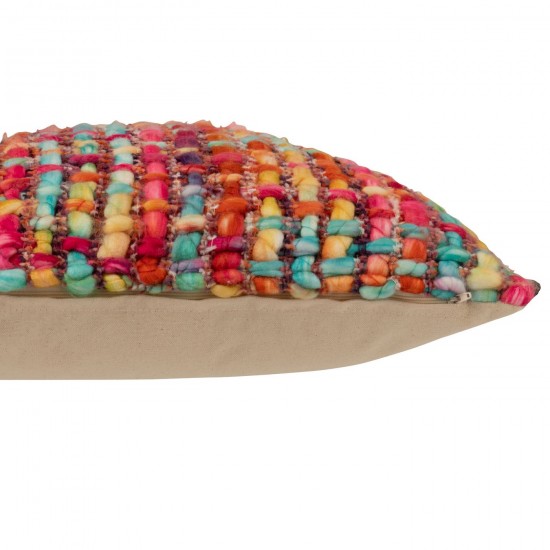 J Line coussins Jolipa Coussin Tricoté Acrylique Multicolore.