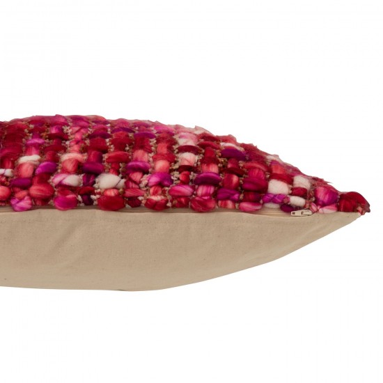 J Line coussins Jolipa Coussin Tricoté Acrylique Rose Foncé.