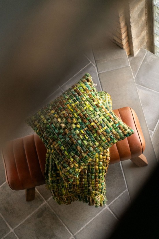 Jline Kissen Gestrickt Acrylhaltig Grün kissen.