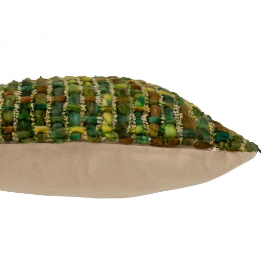 J Line coussins Jolipa Coussin Tricoté Acrylique Vert.