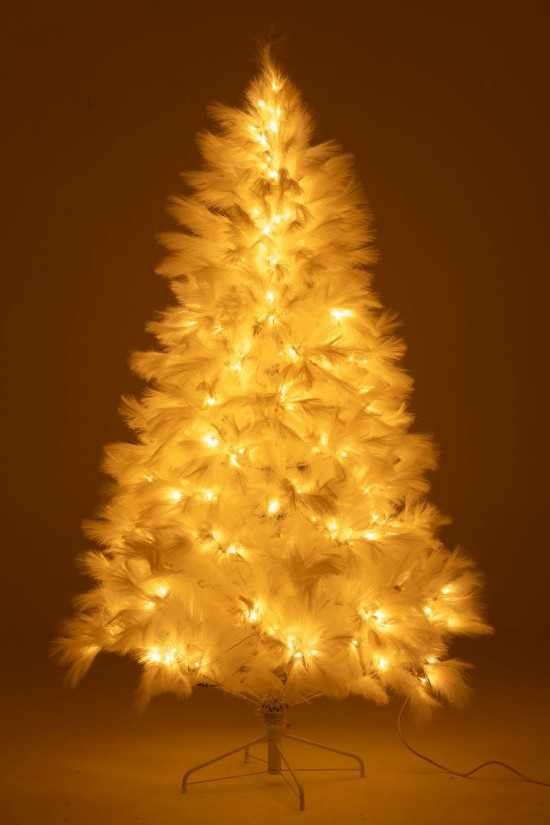 J Line arbres sapins de noel sur pied Jolipa Sapin De Noël 400 Led Pampa Métal Blanc.