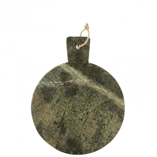 J Line Kaasplank Rond Marmer Kakigroen Donkergroen L38xB31xH2 cm snijplanken snijplankjes JO59002.