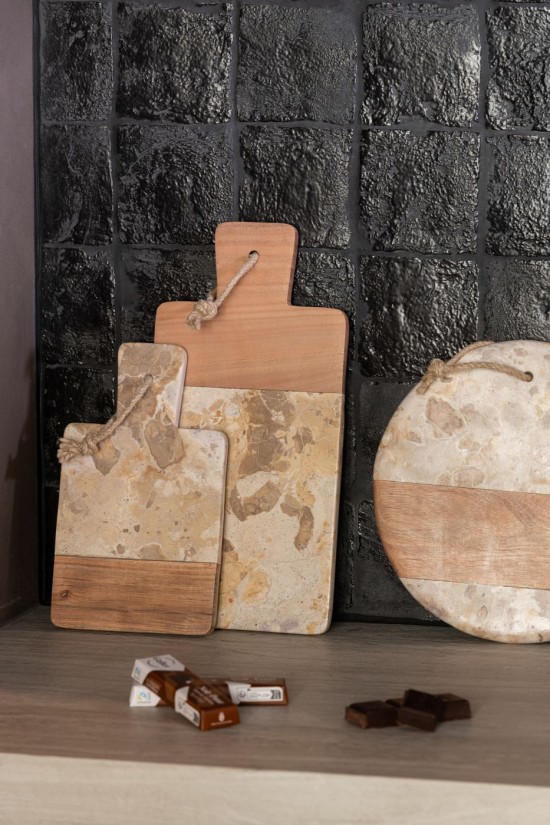 J Line Tagliere Di Formaggi Rettangolare Marmo Beige Naturale Small Tabla Para Quesos Rectángulo Mármol Beige Natural Small.