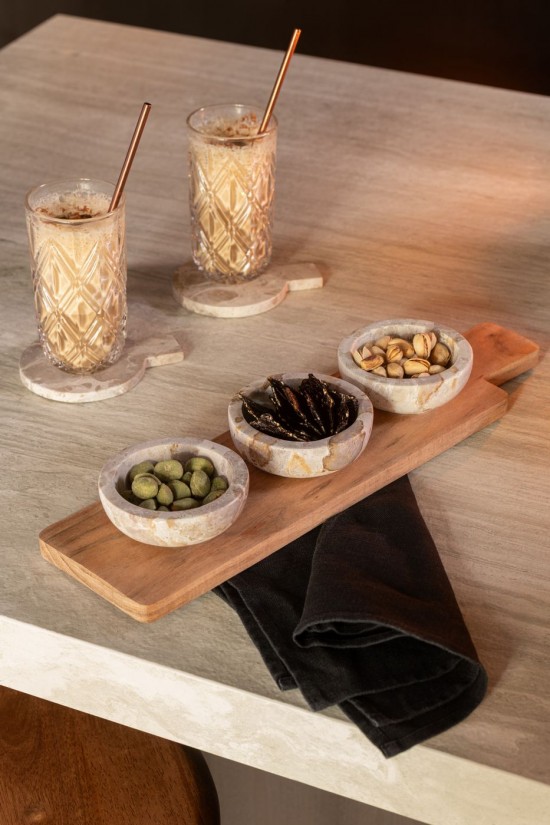 J Line Set Di Spezie Marmo Naturale Beige Juego De Condimentos Mármol Natural Beige.