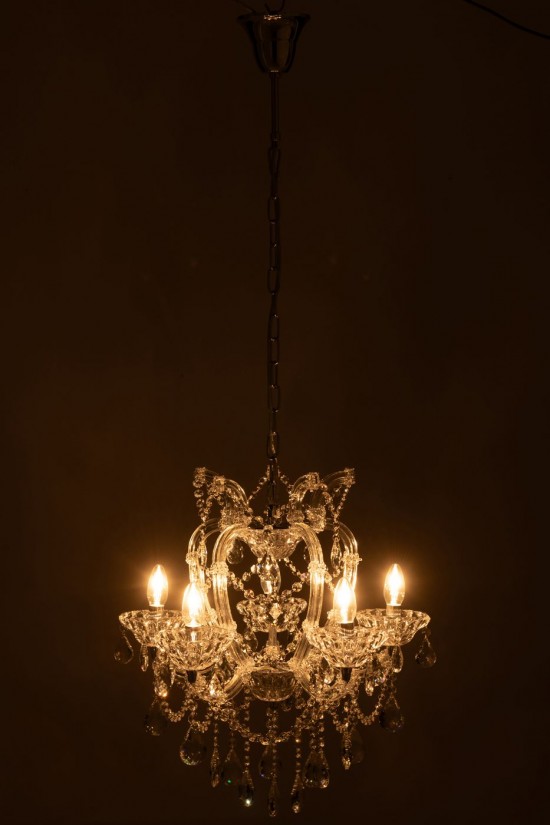 J Line lampes suspendues suspensions pendantes Jolipa Lustre Chandelier Antique Verre Transparent.