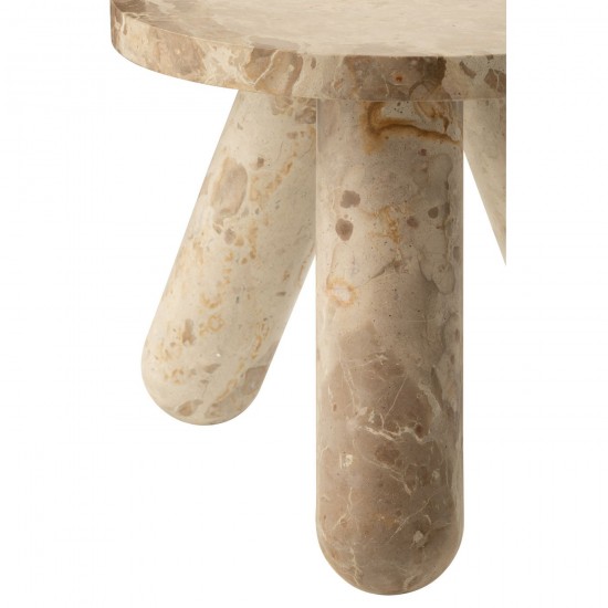 J Line tables d appoint bouts de canapé Jolipa Table D Appoint Rond Marbre Beige.